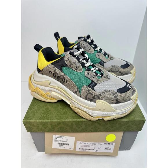 Gucci x Balenciaga Hacker Triple S Sneakers Multicolor SZ 37 Flawless - Picture 1 of 9